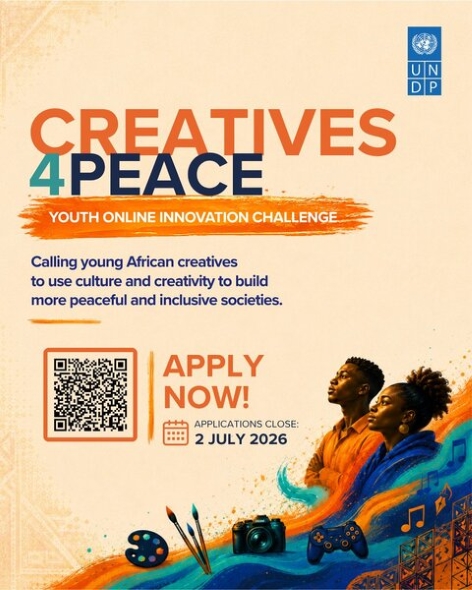 Appels à projets : L’UNDP lance le Challenge « Create4Peace 2026 » pour les jeunes créatifs africain